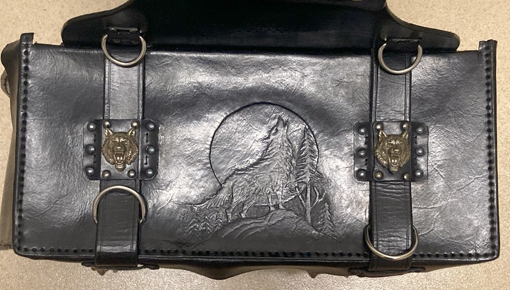Wolf Inspired throw over Saddle bags