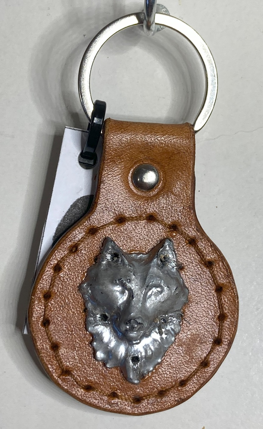 Resin Wolf Head Adorned Key ring/fob