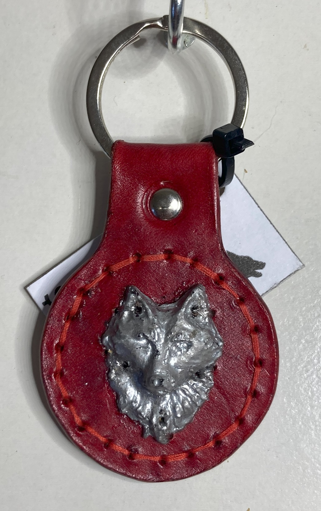 Resin Wolf Head Adorned Key ring/fob