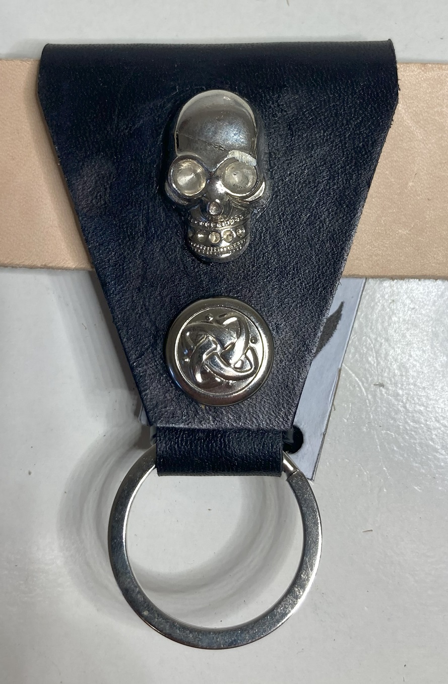 Skull Adorned Belt Key ring/fob