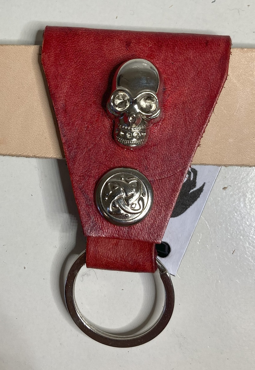 Skull Adorned Belt Key ring/fob