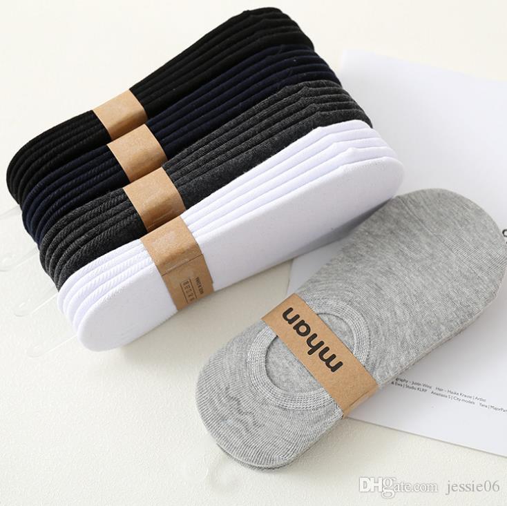 Men No Show Socks - Cotton Thin Non-Slip Pair 