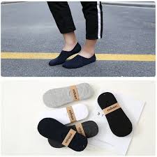 Men No Show Socks - Cotton Thin Non-Slip Pair 