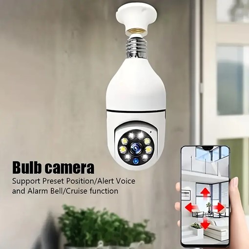 Light Bulb Security Camera, Indoor/Outdoor Multi-Capability Security Camera (Includes 16GB SD Memory Card)