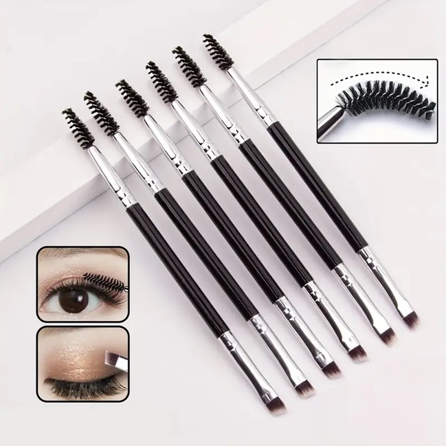 6-Piece Dual-Ended Eyebrow Brush Set