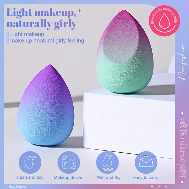 2-pc Gradient Color Makeup Sponges