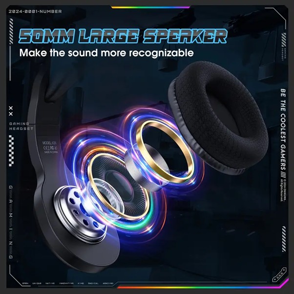 Wireless Bluetooth Headphones, LED illuminated, 10-Hour Battery, Foldable Design, VJ033