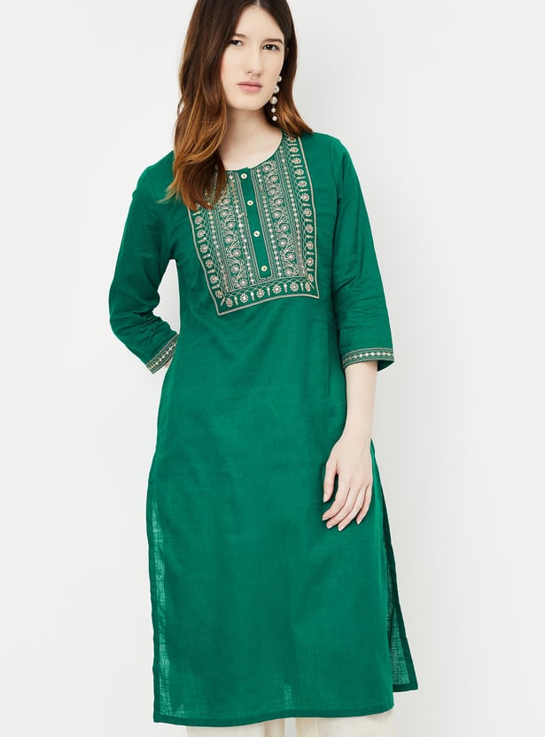 Green Ethnic Kurta Set