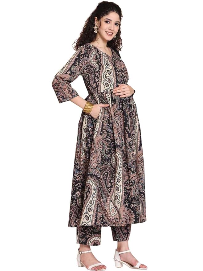 Paisley Print Kurta Set
