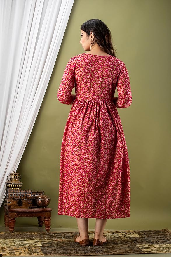 Red Floral Maternity Dress