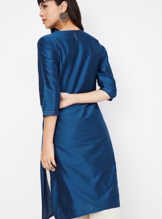 Blue Embroidered Kurta