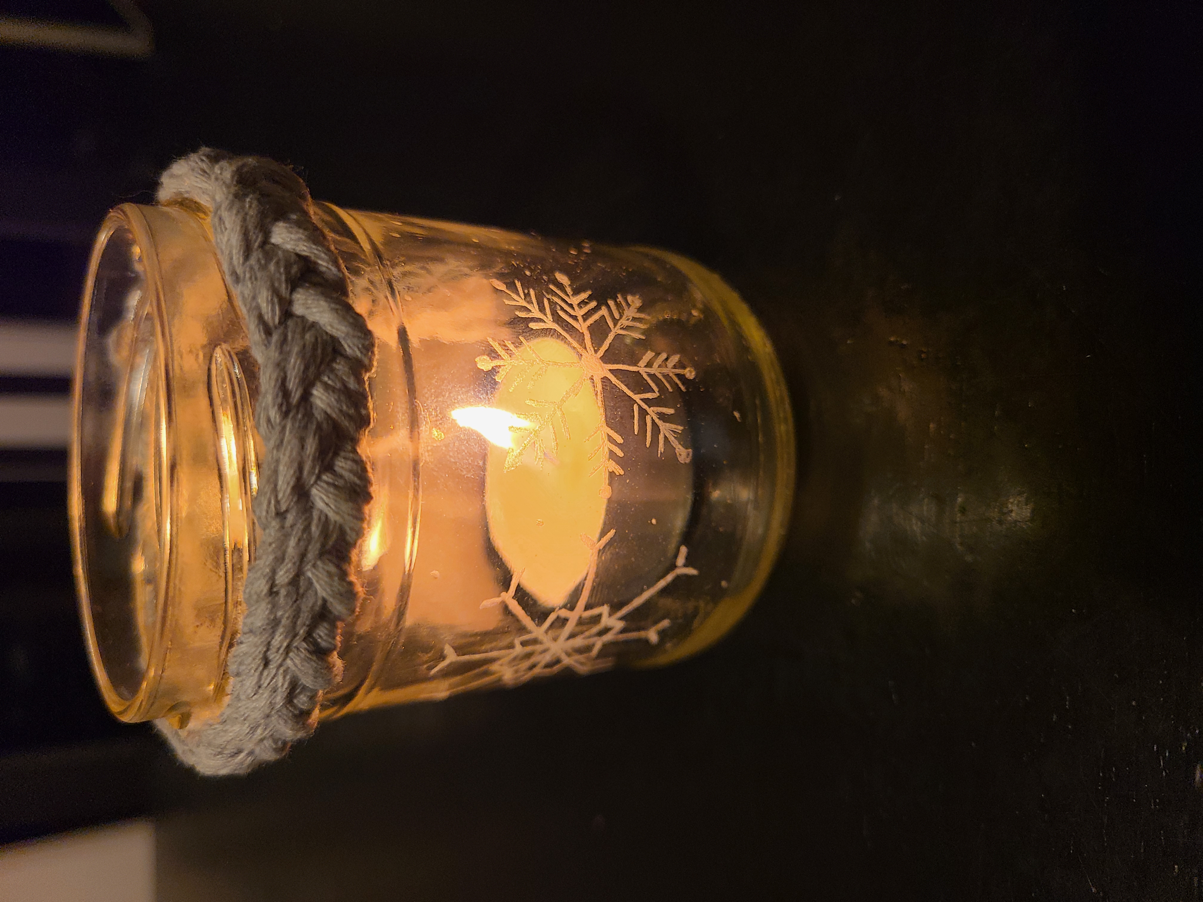 Photophore de Noël gravé
