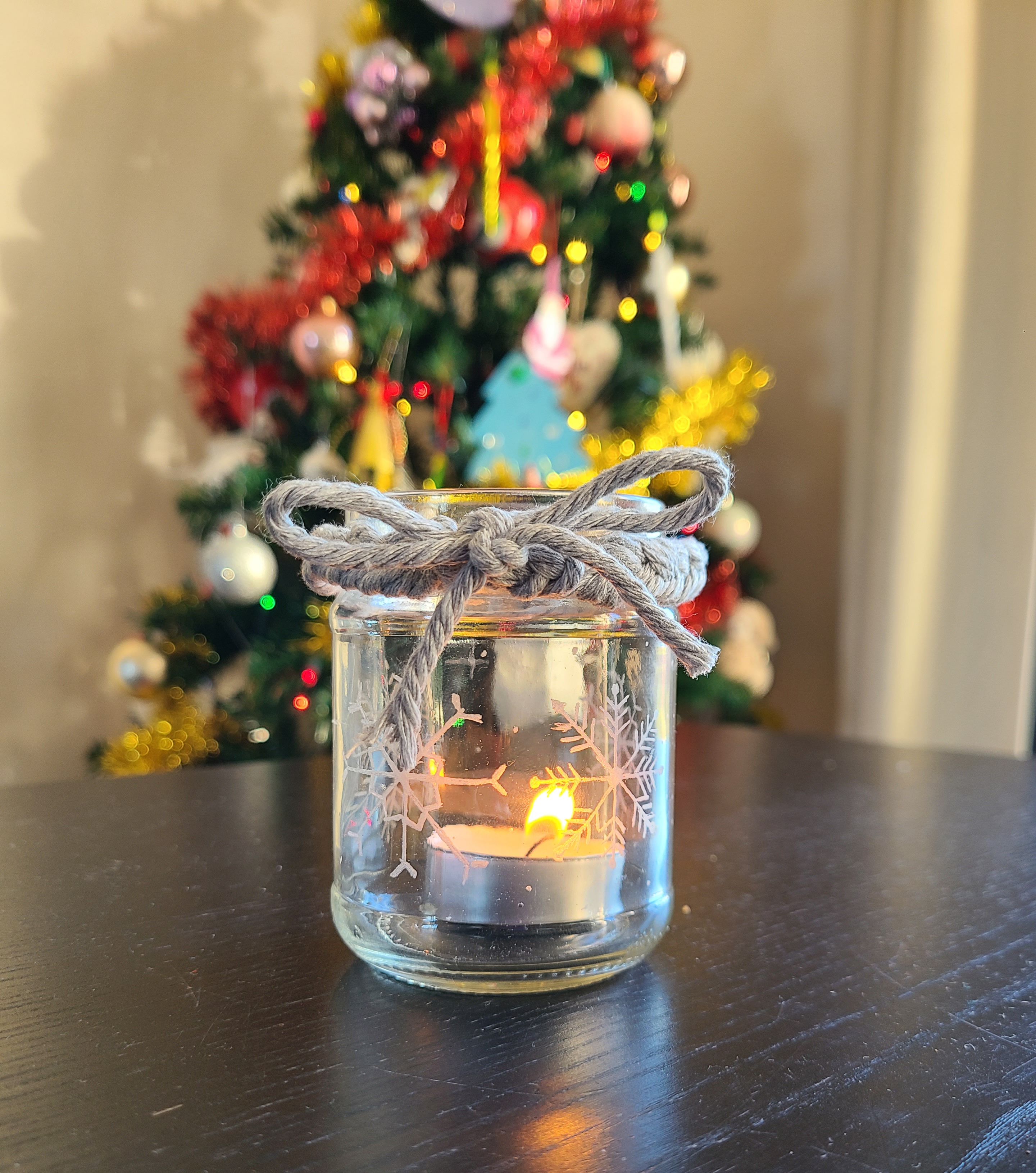 Photophore de Noël gravé