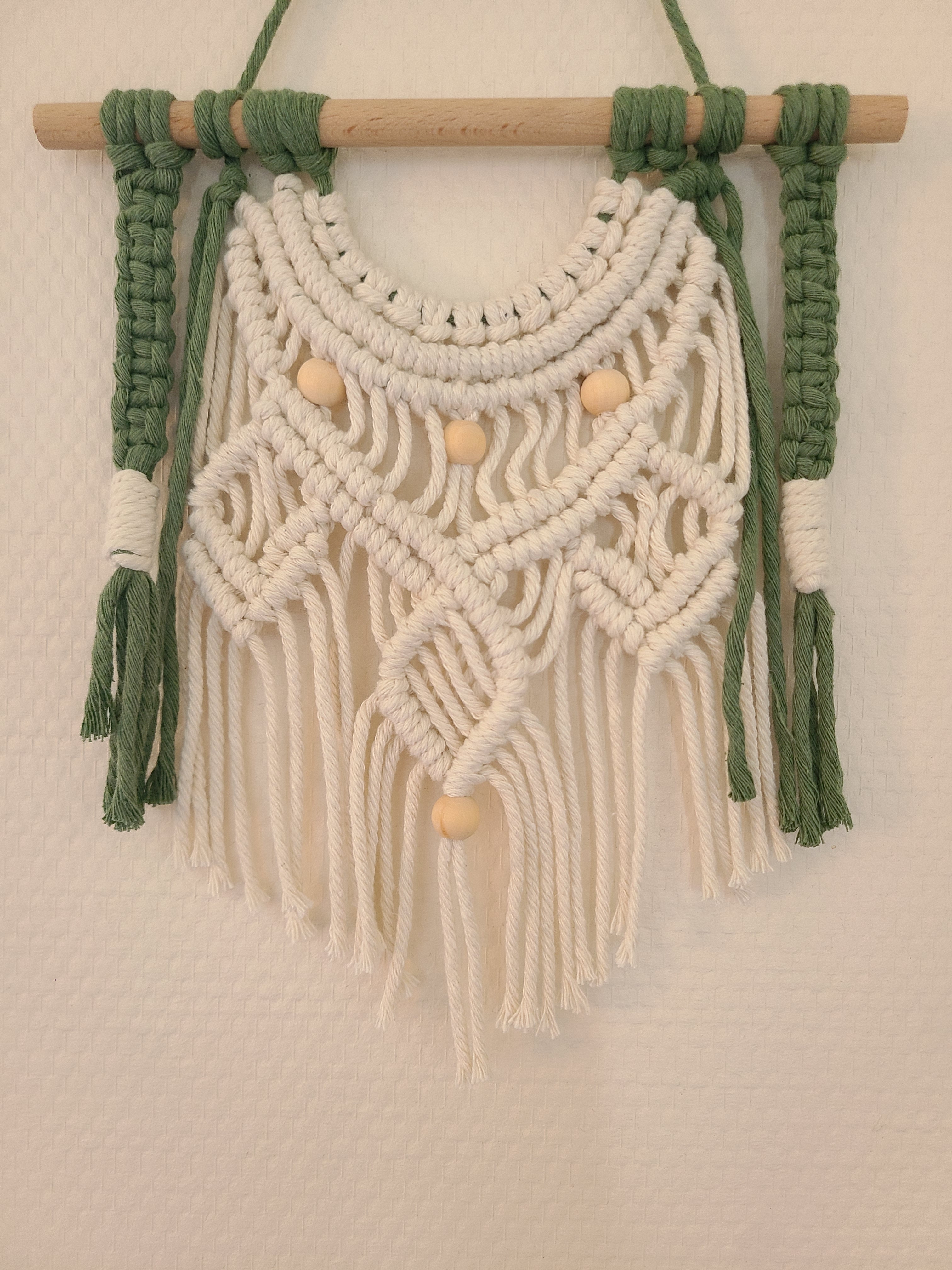 Tenture miniature en macramé Nature