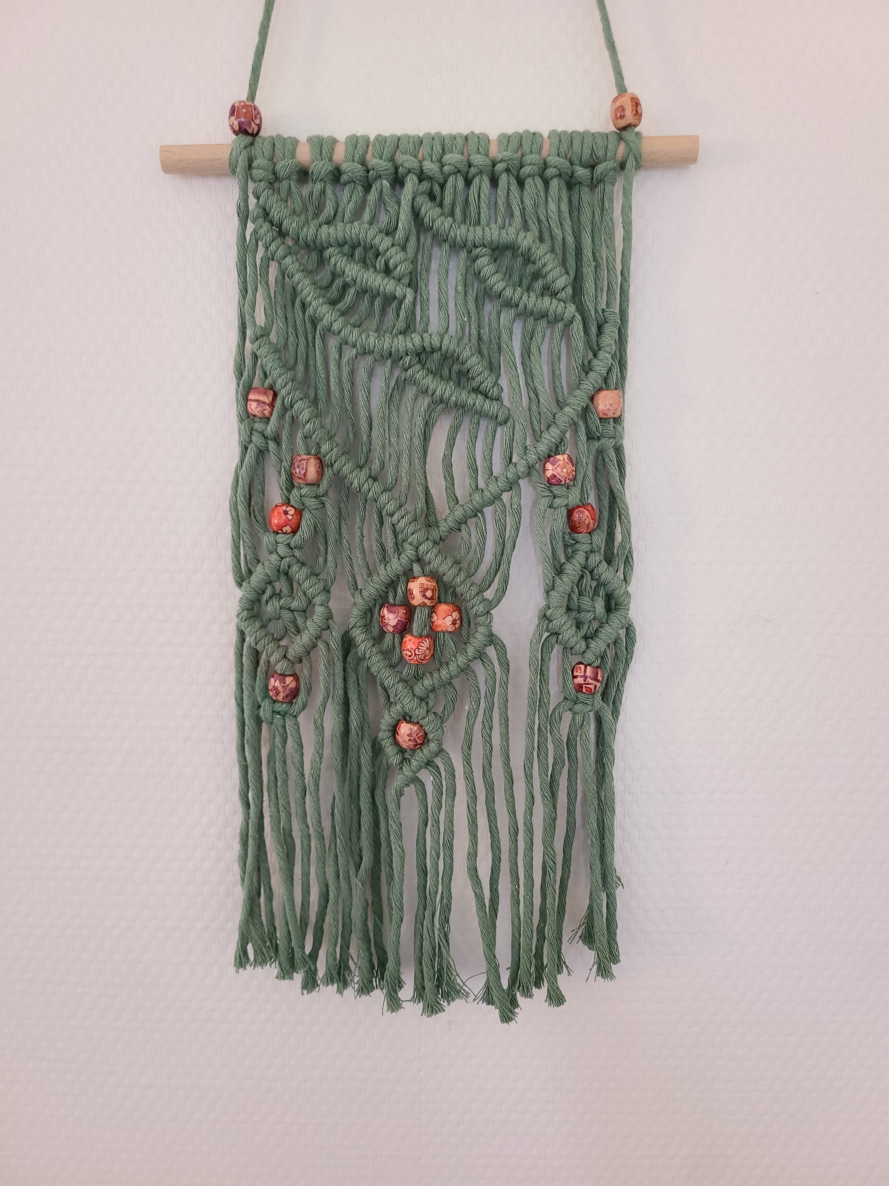 Mini tenture en macramé feuillage