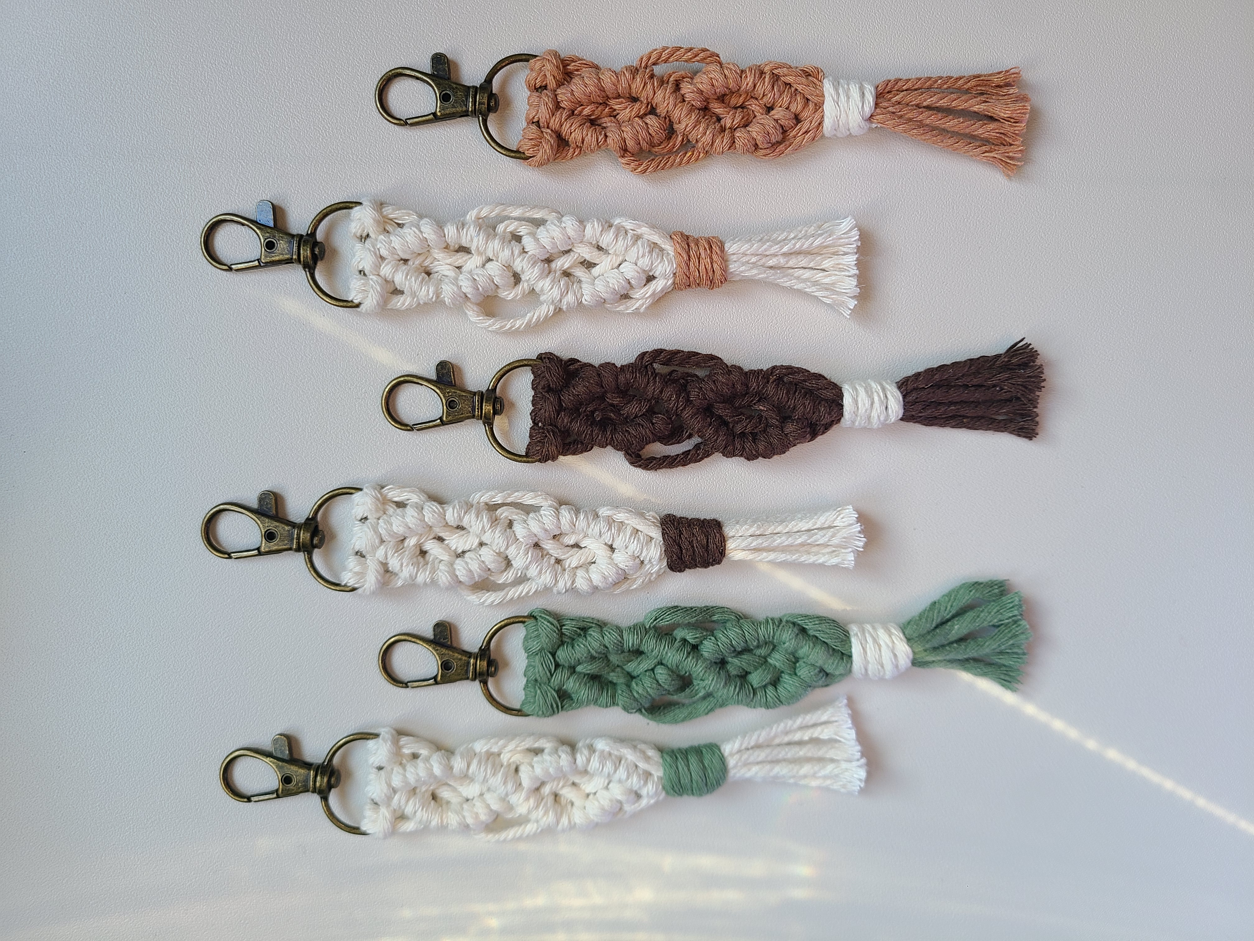 Porte-clefs Losange en macramé