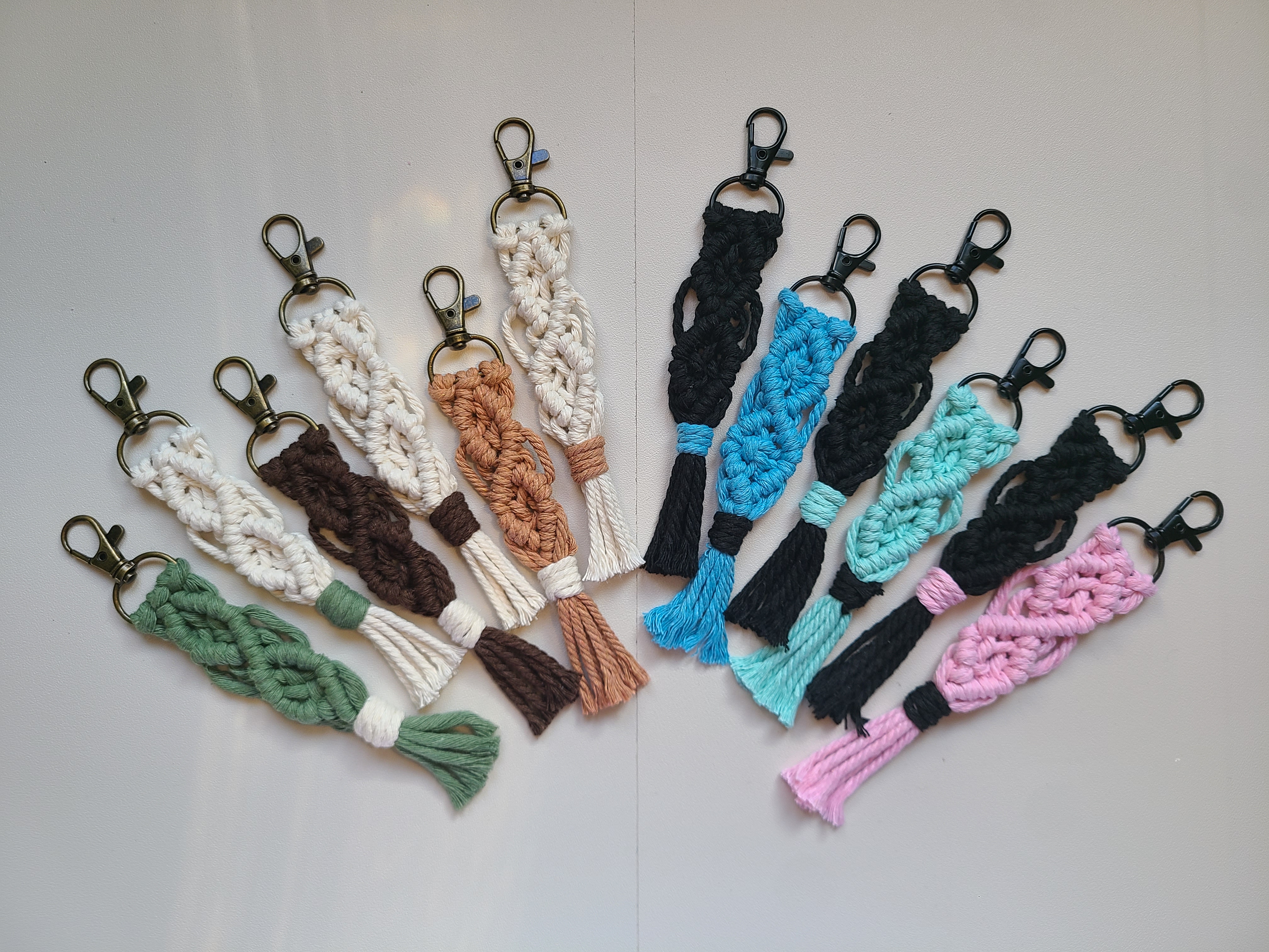 Porte-clefs Losange en macramé