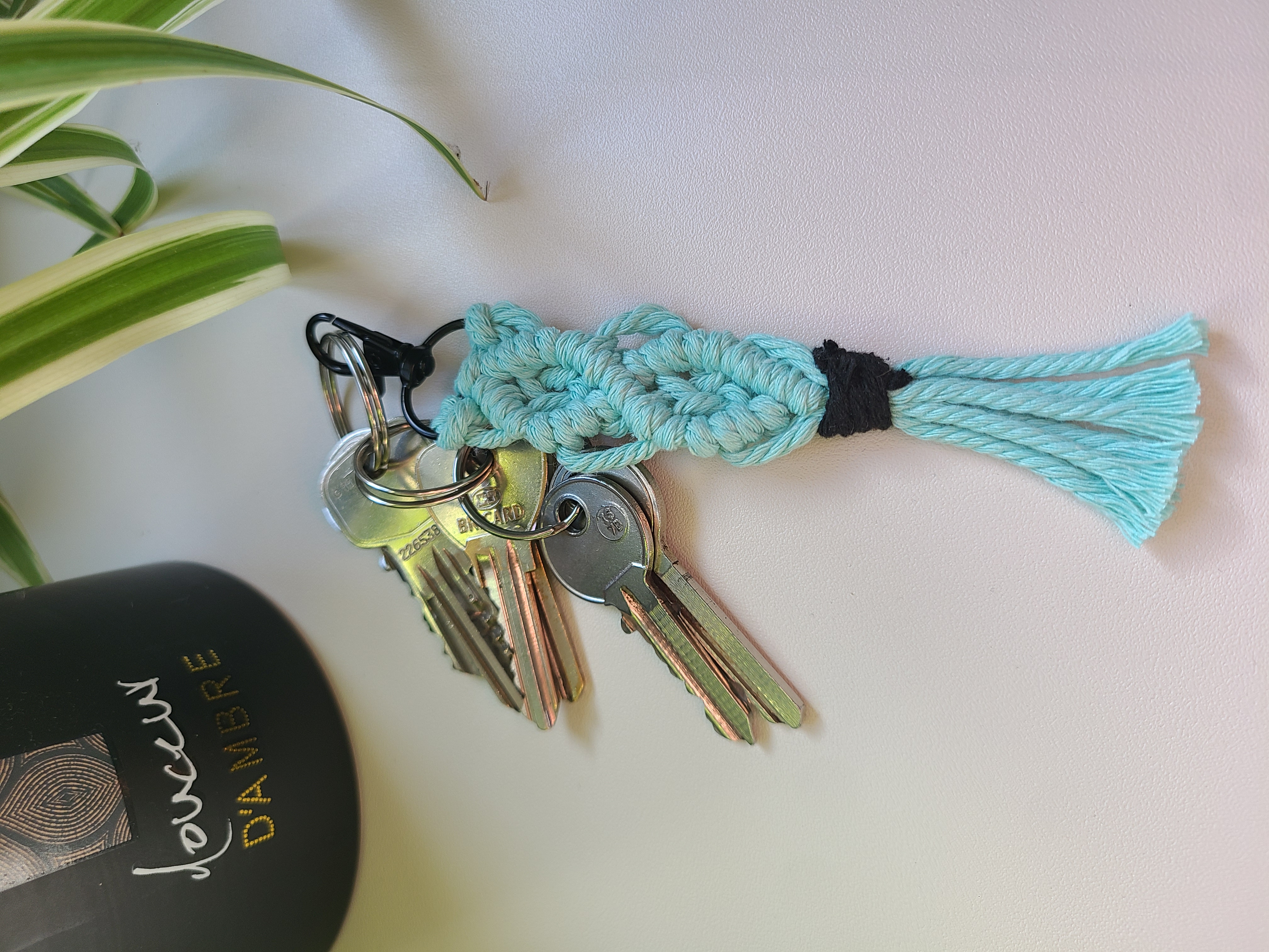 Porte-clefs Losange en macramé