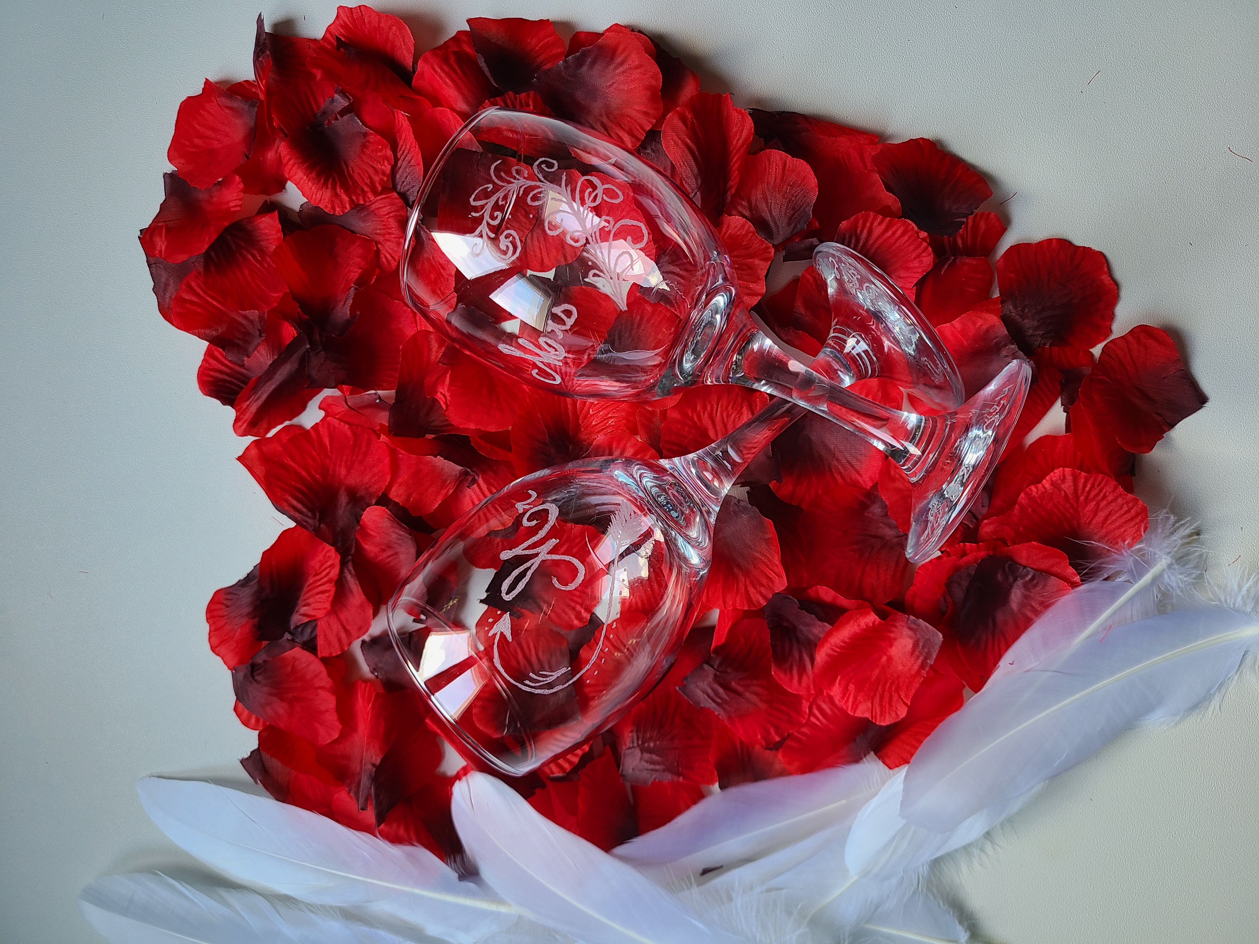 Verres à pied "Mr & Mrs"