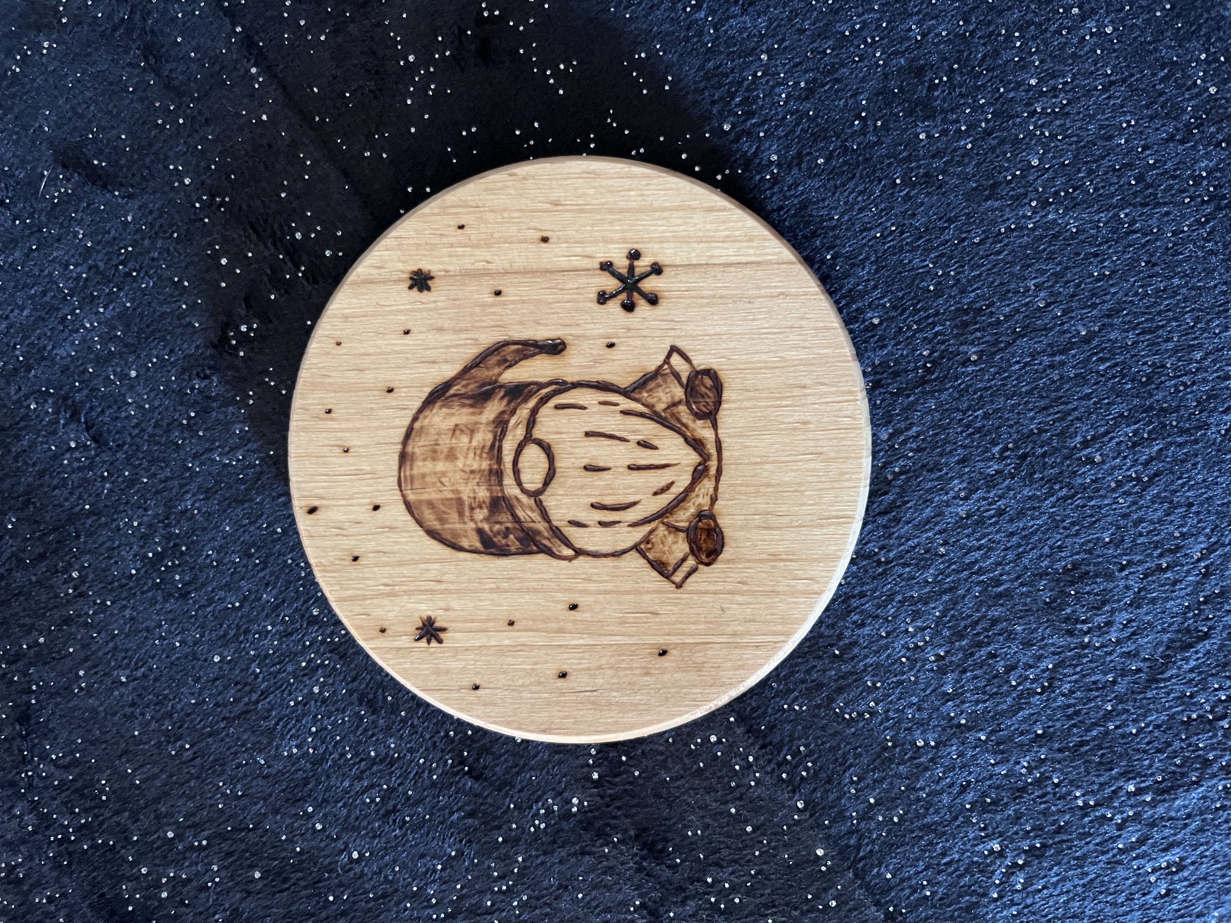 Sous-verres en bois gnome de Noël gravés
