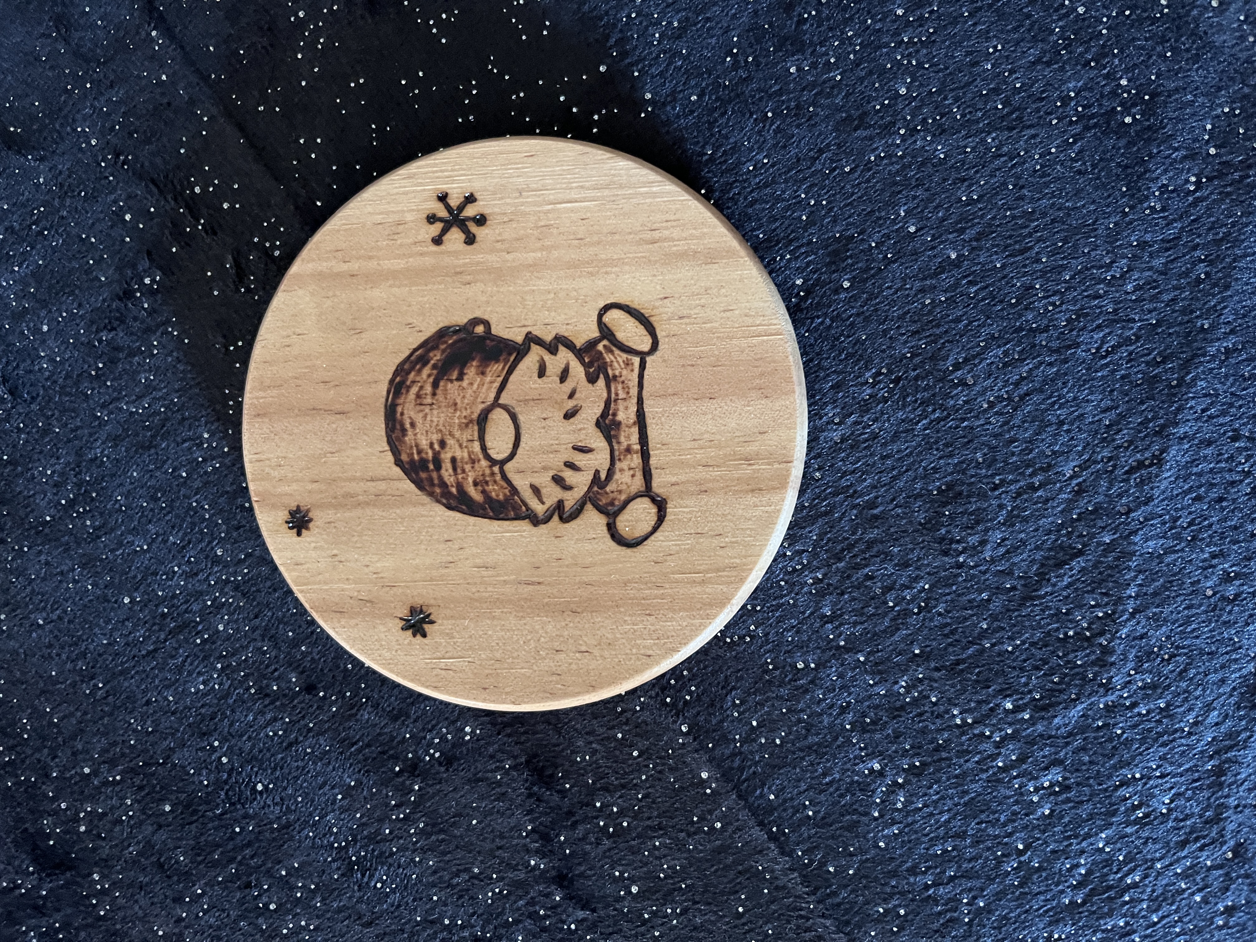 Sous-verres en bois gnome de Noël gravés