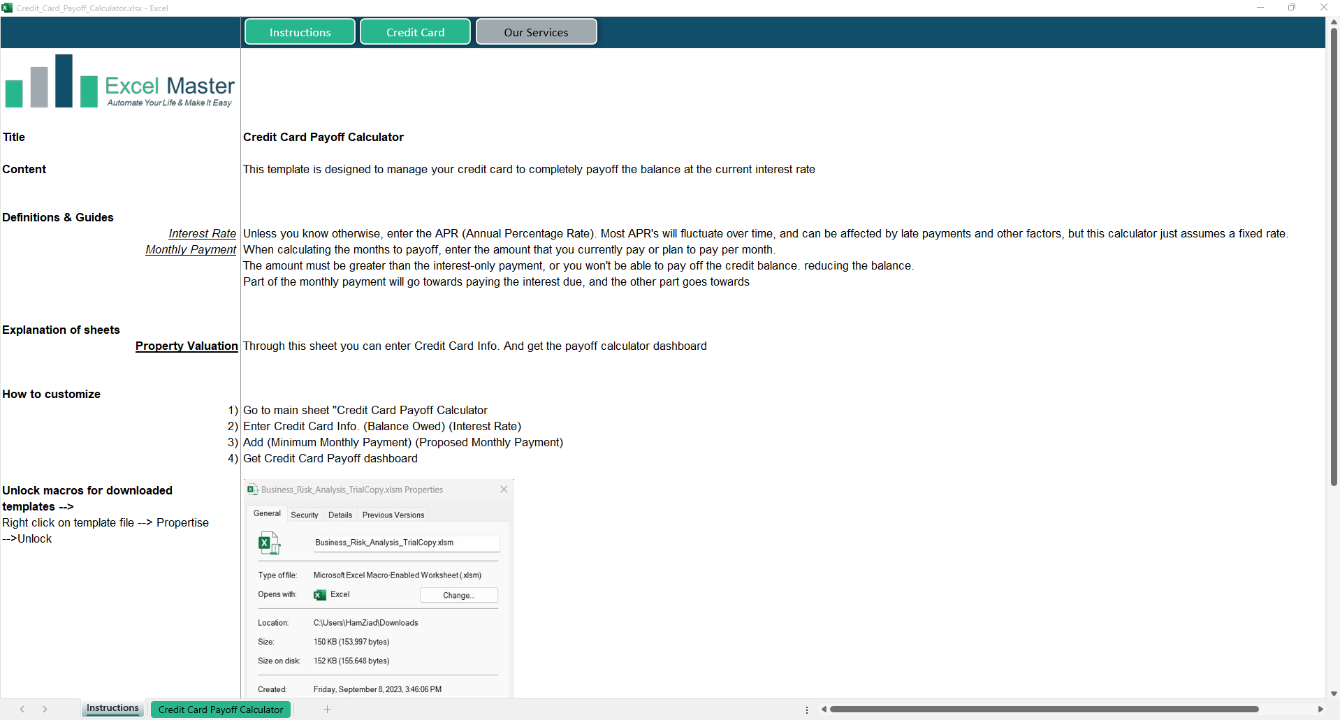 Credit Card Payoff Calculator