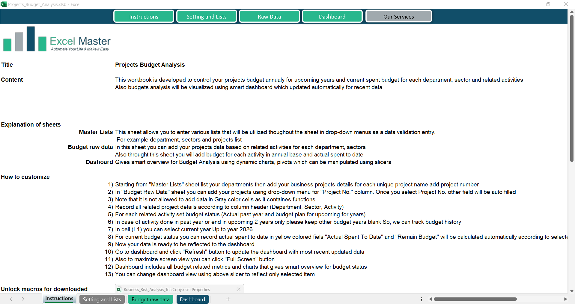 Projects Budget Analysis