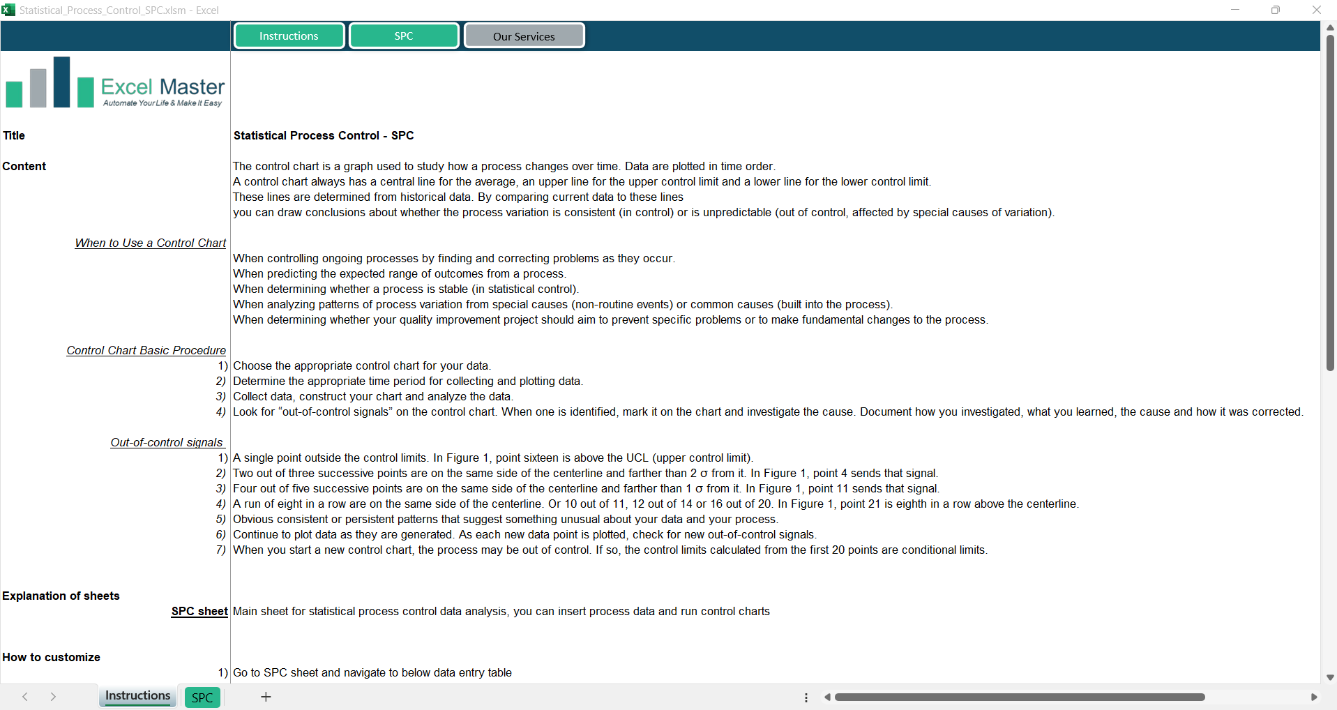Statistical Process Control SPC