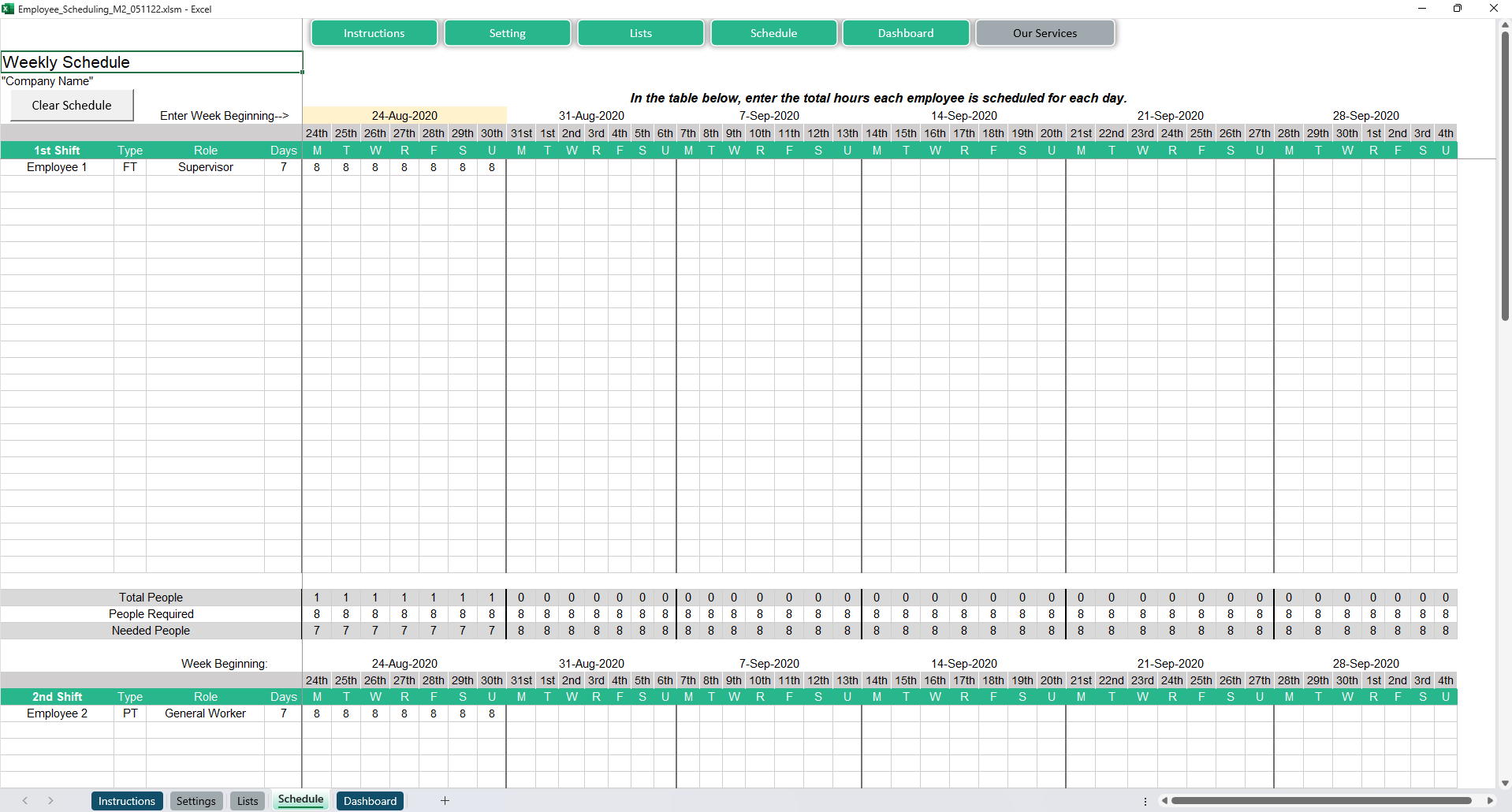 Employee Scheduling