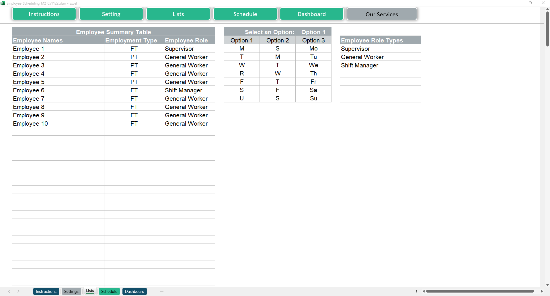 Employee Scheduling