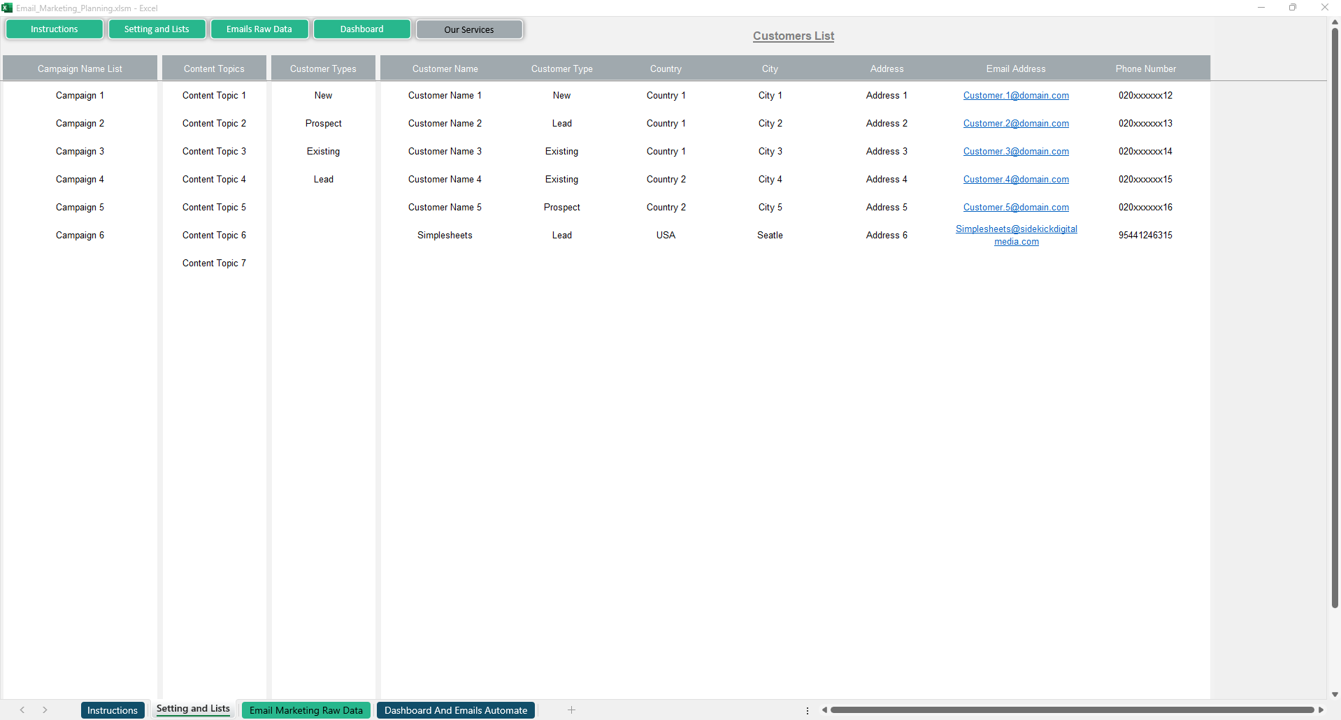 Email Marketing Planning