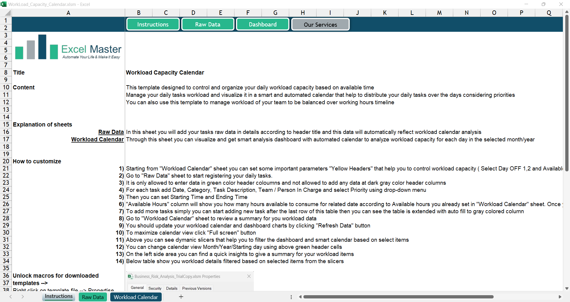WorkLoad Capacity Calendar