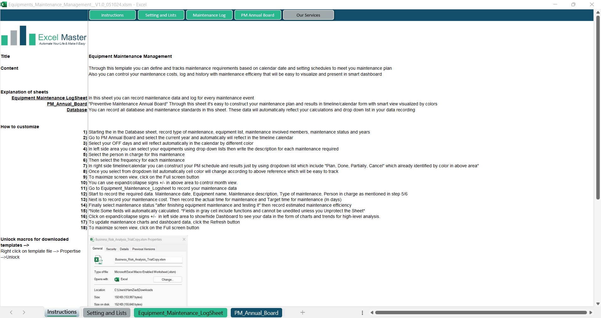 Equipments Maintenance Management
