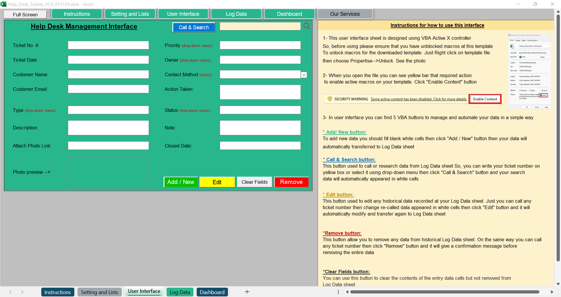 Help Desk Tickets