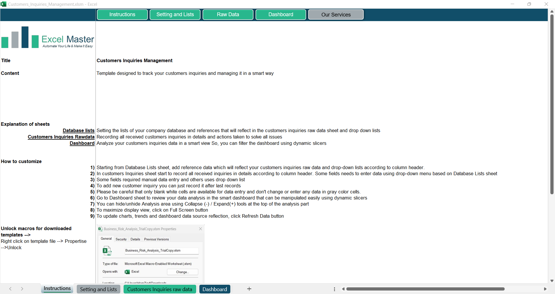 Customers Inquiries Management