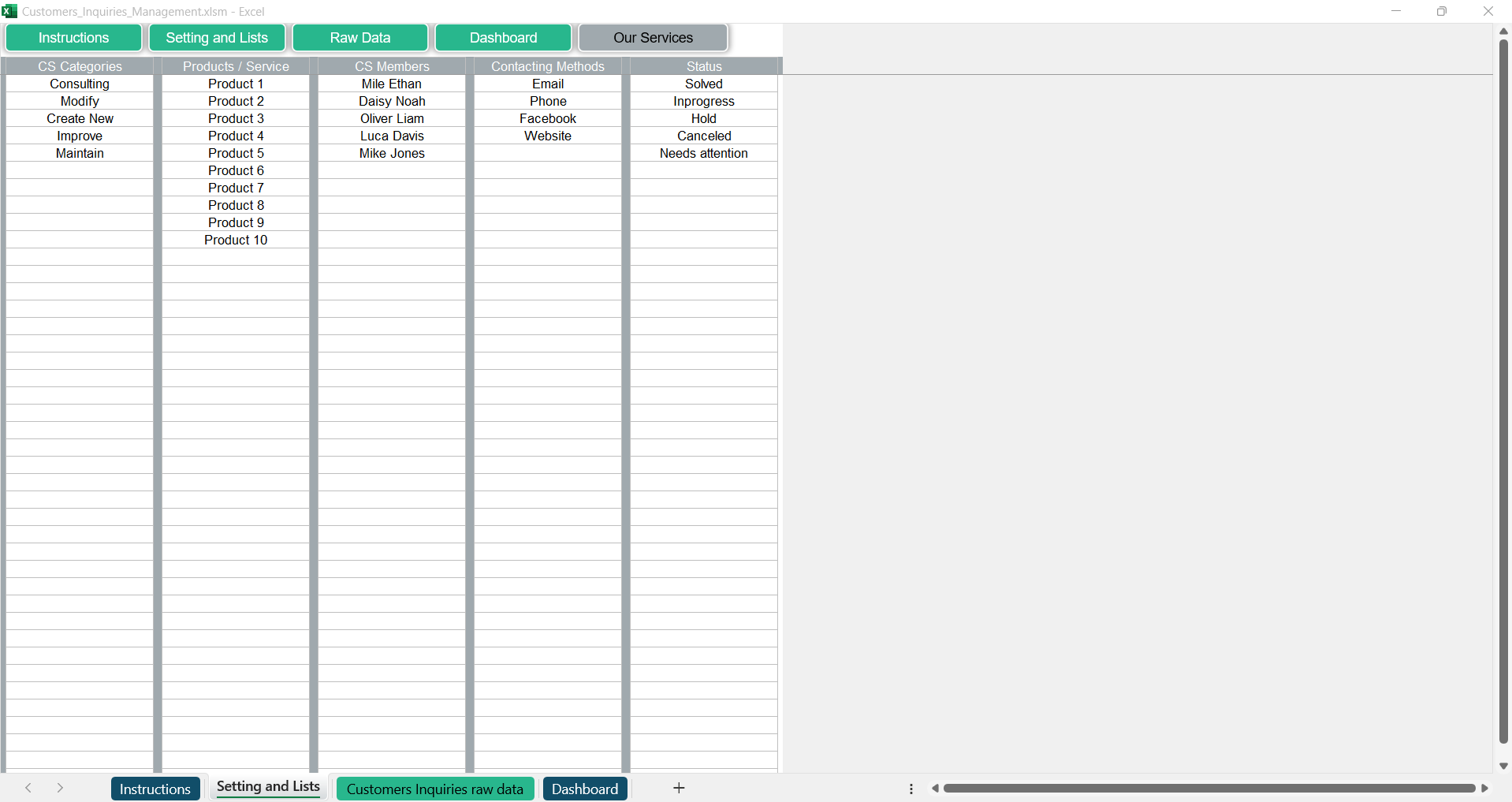 Customers Inquiries Management