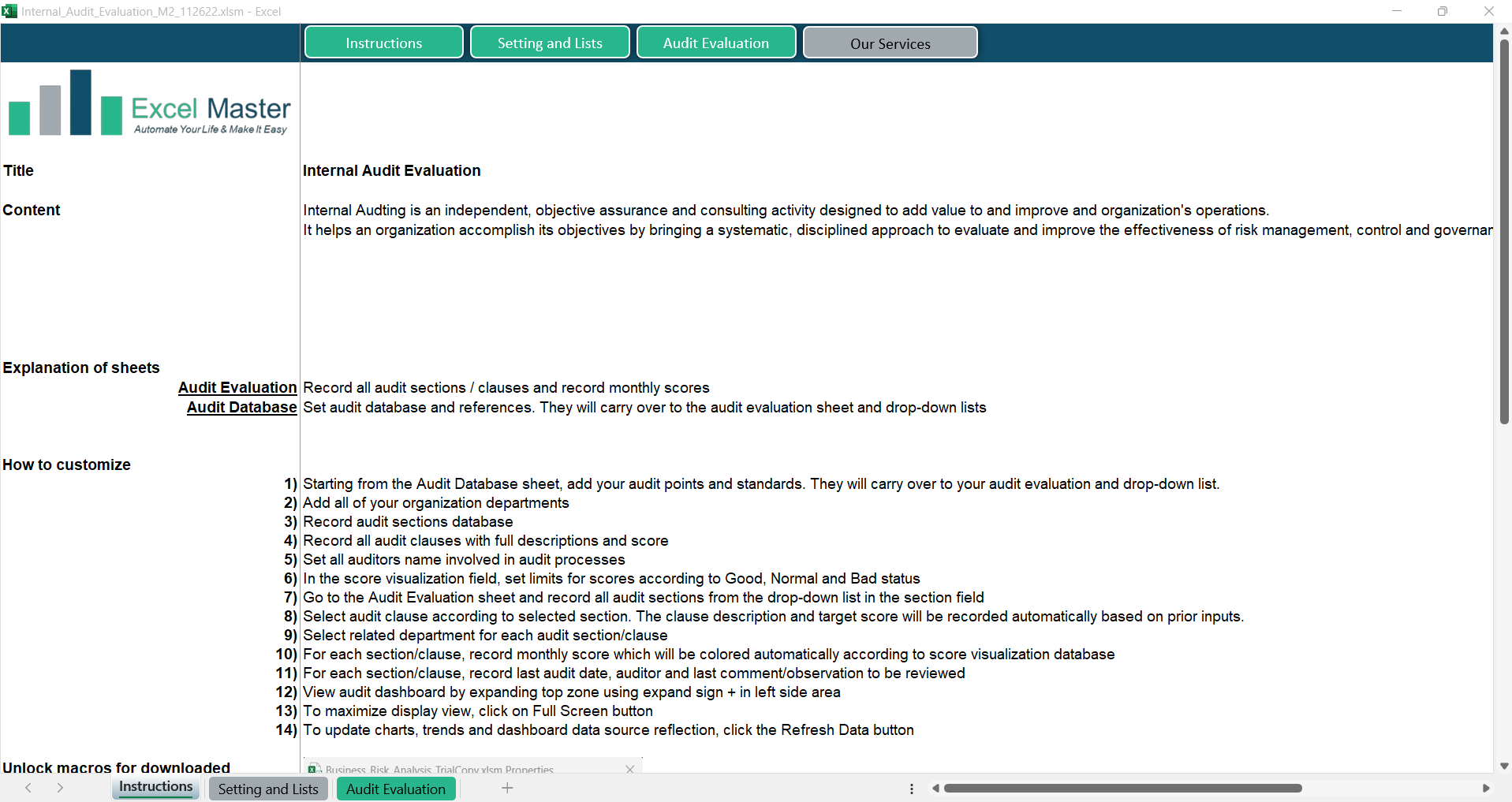 Internal Audit Evaluation
