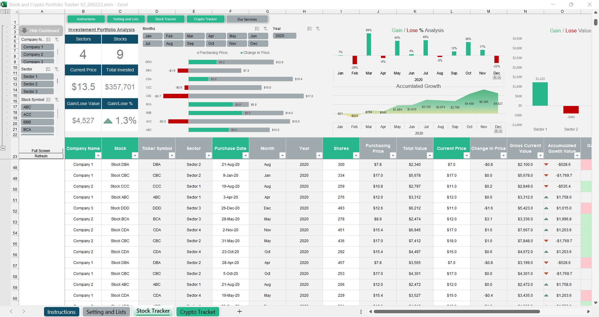Stock and Crypto Portfolio Tracker