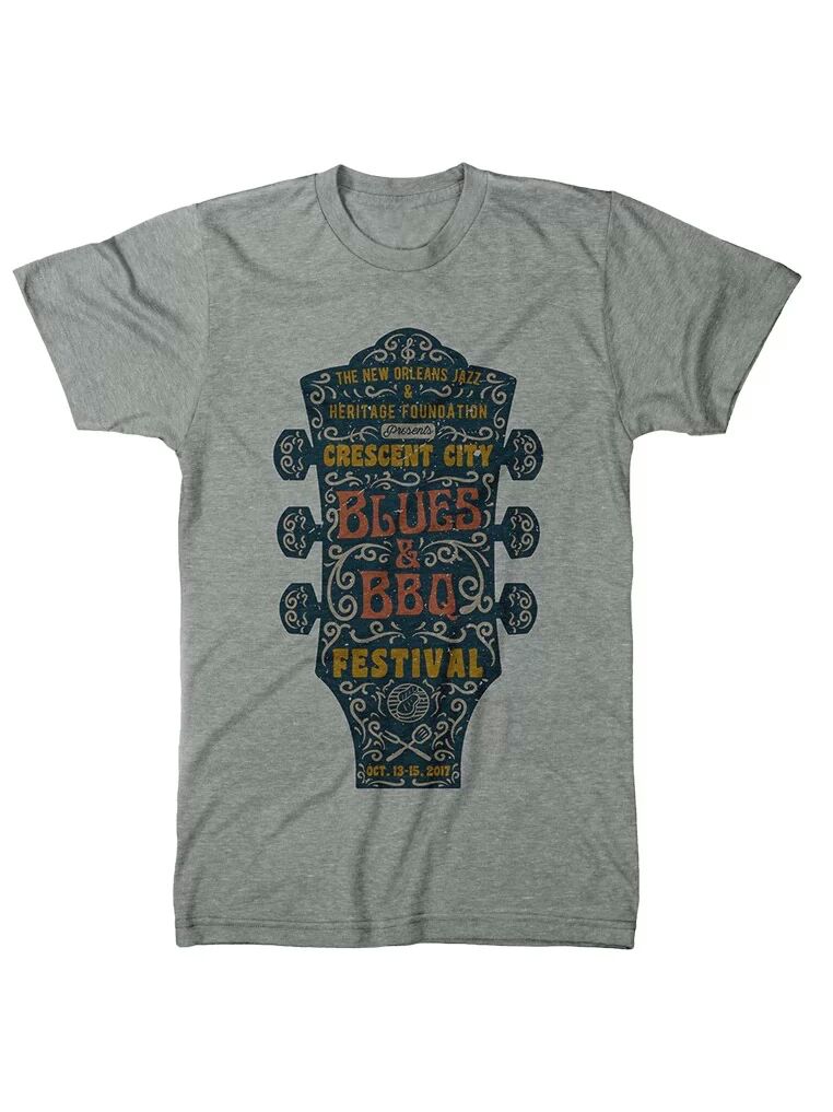 Blues & BBQ Festival Grey T-Shirts For Men