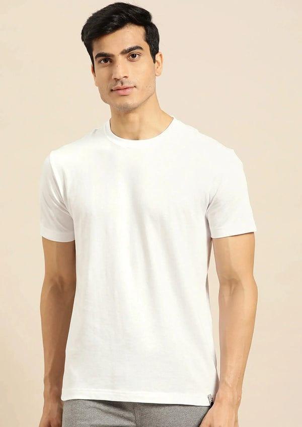 Men's White Plain T-Shirt