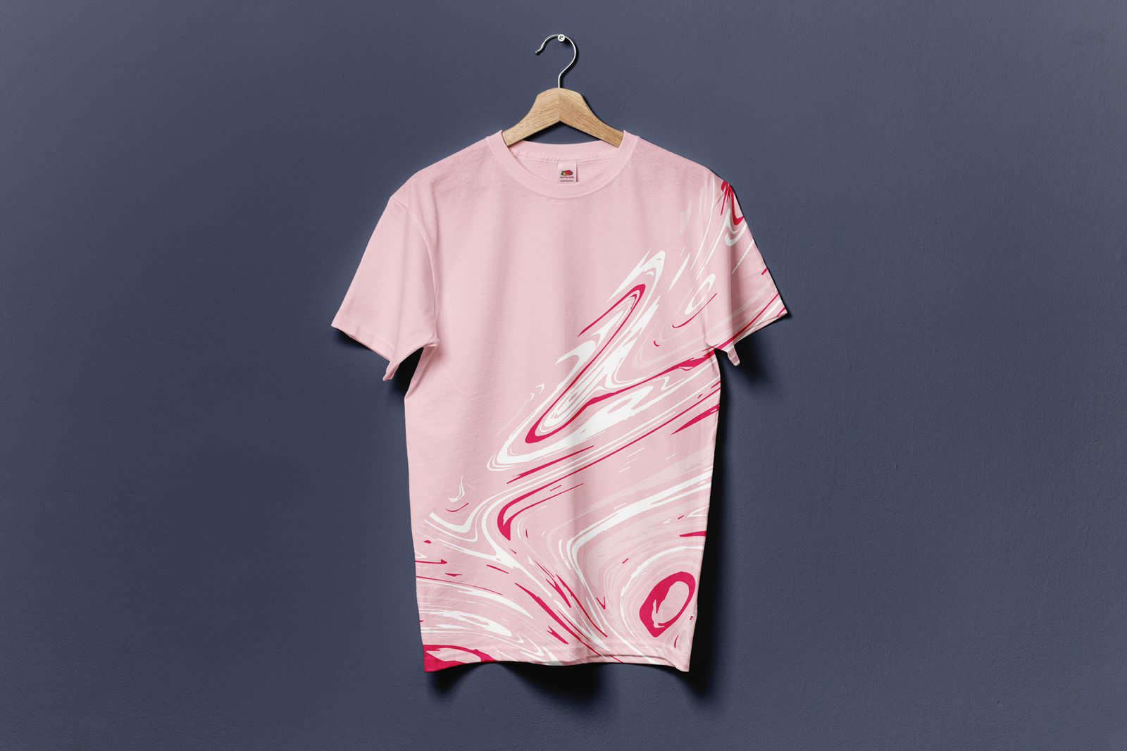 Pink Swirl T-Shirts For Men