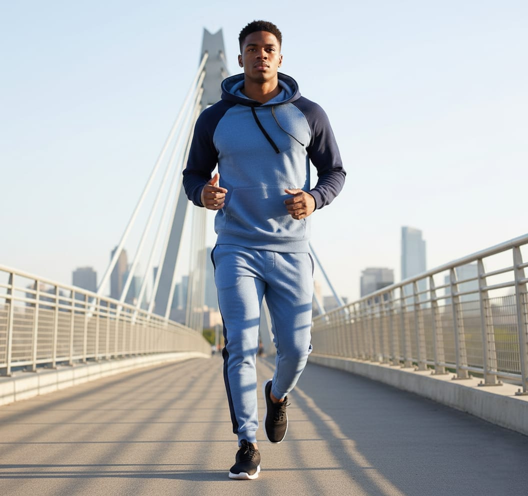 Two-tone Athletic Hoodie and Jogger Set