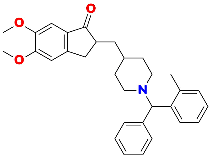 5,6-dimethoxy-2-((1-(phenyl(o-tolyl)methyl)piperidin-4-yl)methyl)-2,3-dihydro-1H-inden-1-one