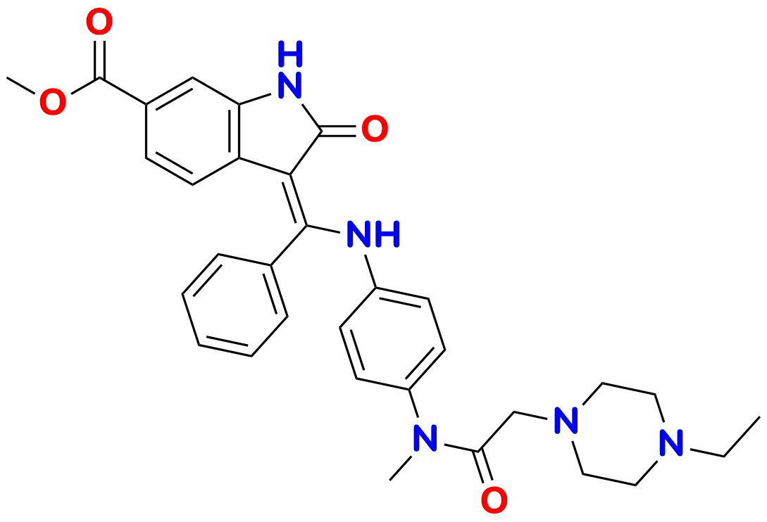 Methyl (3Z)-3-[({4-[2-(4-ethylpiperazin-1-yl)-N-methylacetamido]phenyl}amino)(phenyl)methylidene]-2-oxo-2,3-dihydro-1H-indole-6-carboxylate