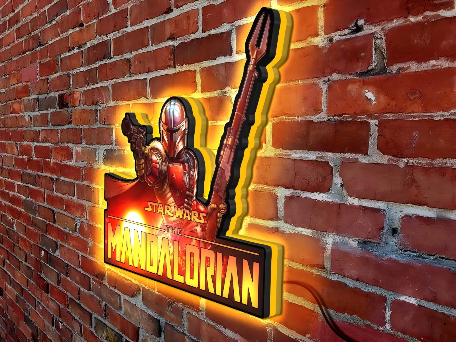 Rare The Mandalorian Pinball Topper LED Lightbox -Enhance Your Star Wars Journeyv