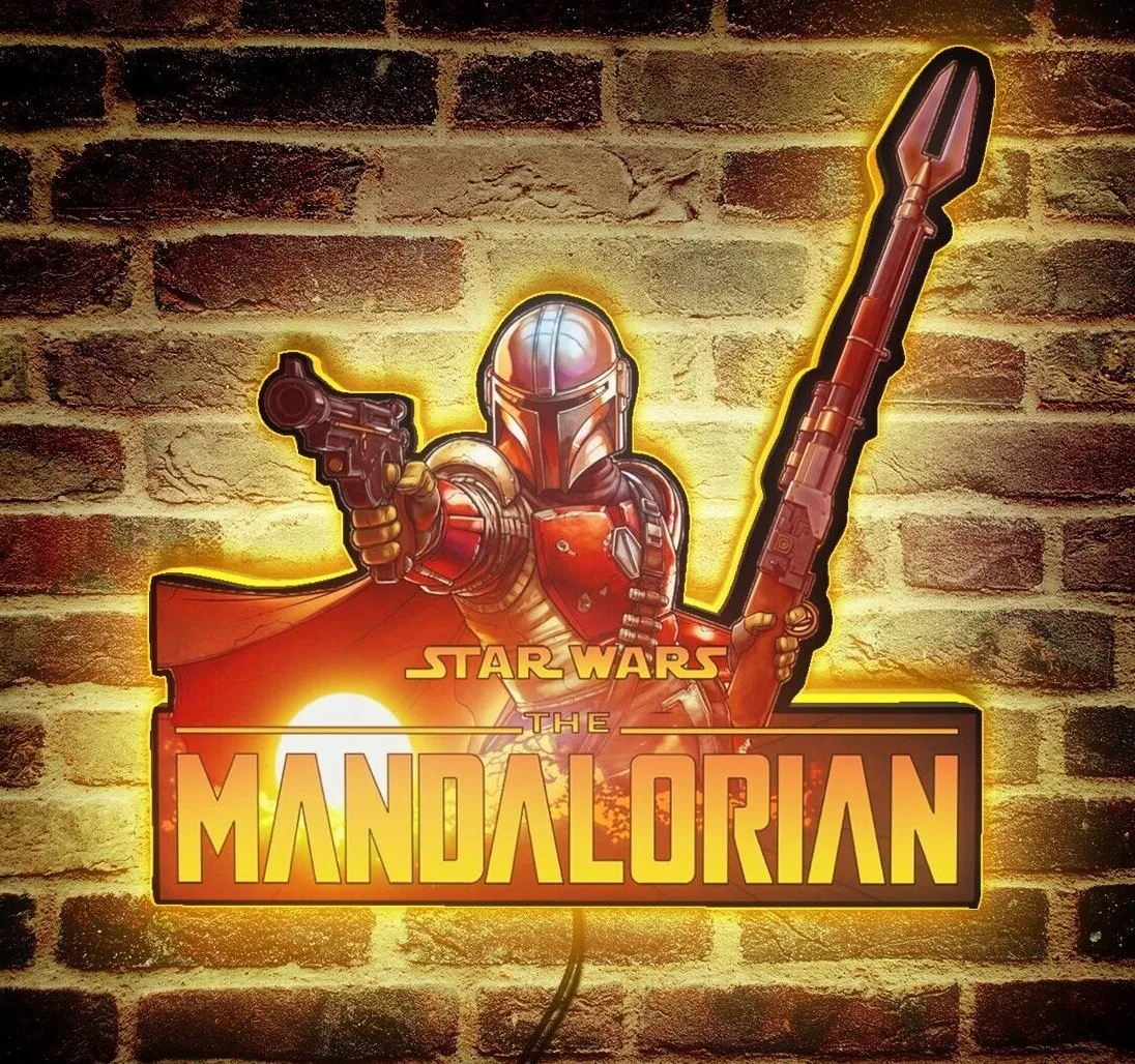 Rare The Mandalorian Pinball Topper LED Lightbox -Enhance Your Star Wars Journeyv