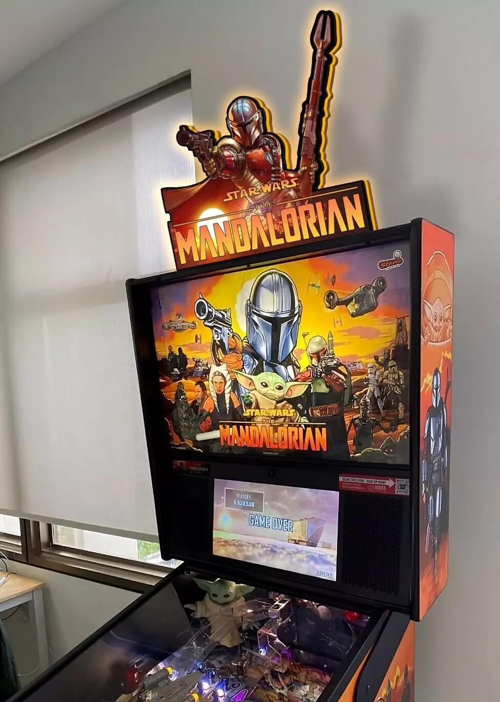 Rare The Mandalorian Pinball Topper LED Lightbox -Enhance Your Star Wars Journeyv