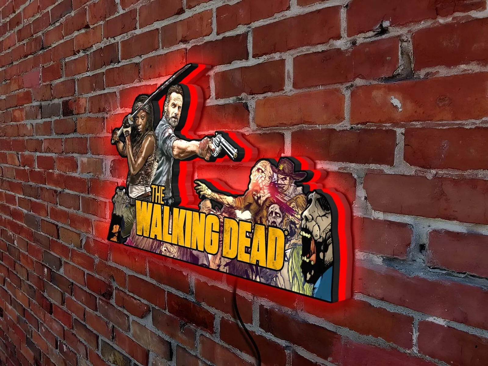 Rare The Walking Dead Pinball Topper LED Lightbox| A Collector's Dream| Survive!