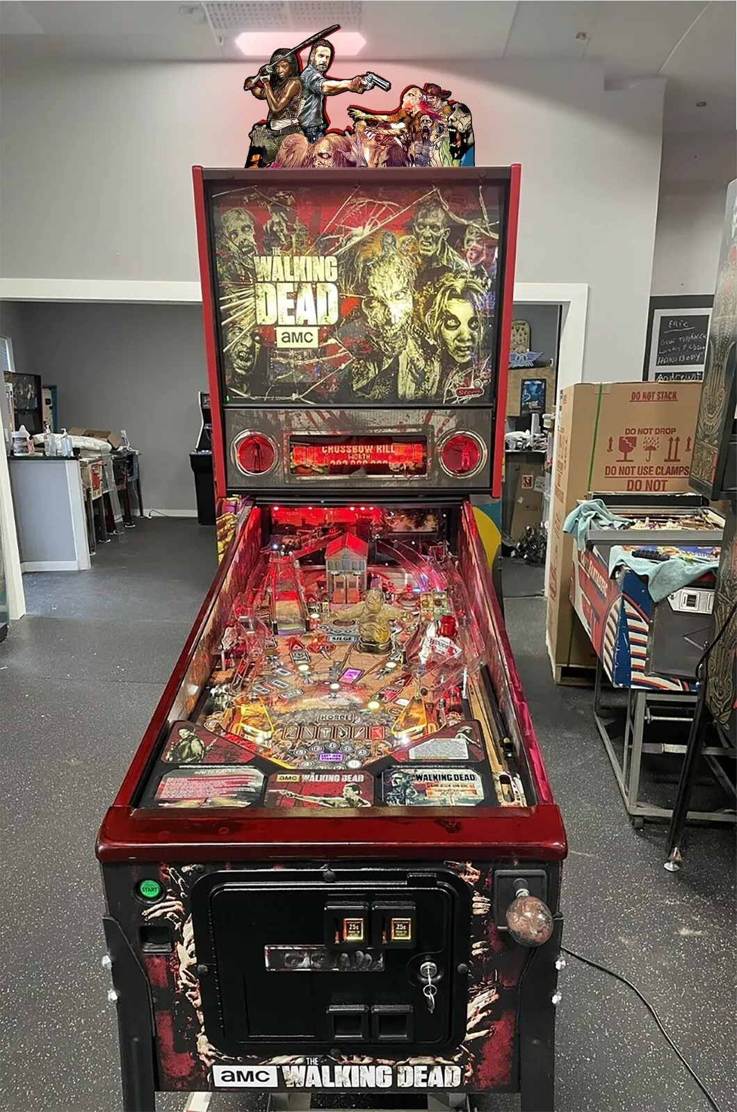 Rare The Walking Dead Pinball Topper LED Lightbox| A Collector's Dream| Survive!