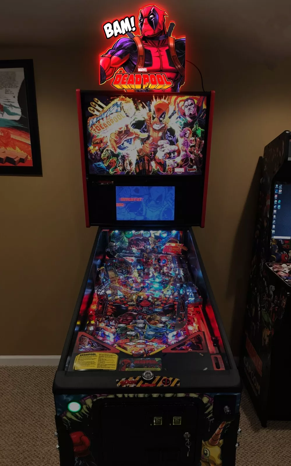 Custom Deadpool Pinball Topper LED Lightbox - Enhance Your Gaming Experience!